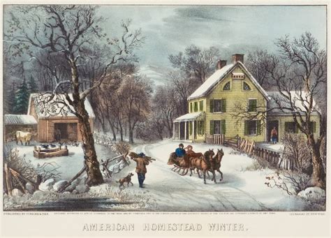 American Homestead Winter By Currier And Ives 1868 Ciel Bleu Media