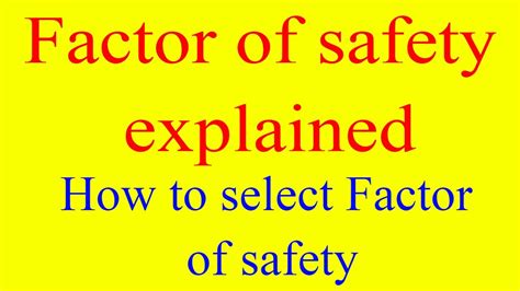 In engineering, a factor of safety (fos), also known as (and used interchangeably with) safety factor (sf), expresses how much stronger a system is than it needs to be for an intended load. factor of safety | Selection of factor of safety ...