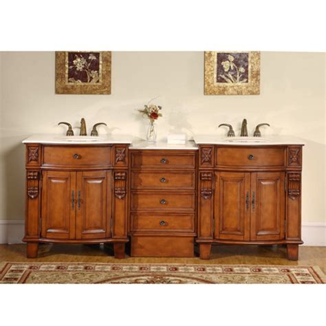 Amazon coyote_sc luca kitchen & bath. 84 Inch Classic Double Sink Vanity with Hand Carved ...