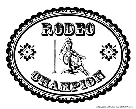 rodeo coloring pages coloring sheet cowgirl rodeo pole bending belt buckle