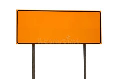 Orange Blank Rectangle Road Sign Isolated On White Stock Photo Image