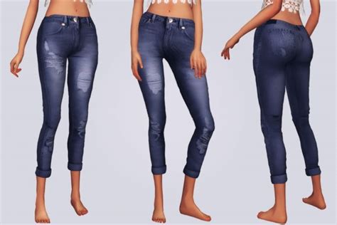 Sims 4 Cuffed Jeans