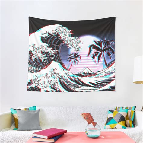 Great Wave Off Kanagawa Vaporwave Aesthetic Tapestry For Sale By