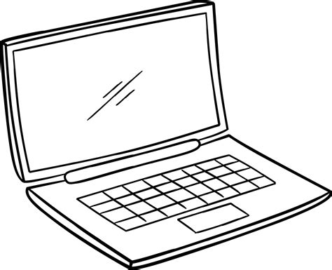 Computer Laptop Cartoon Illustration Icon With Empty Lcd Panel 6895996