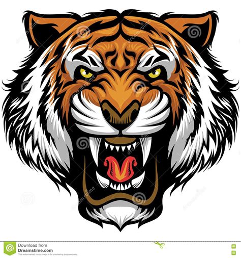 Angry Tiger Face Stock Vector Illustration Of Cartoon