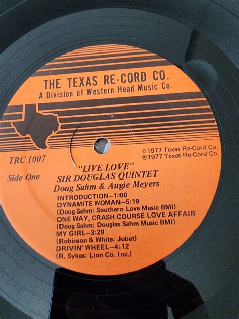 sir douglas quintet live love doug sahm and augie meyers texas re cord nm rare ebay