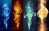 HD wallpaper: water, fire, earth, and air elements illustration, light ...
