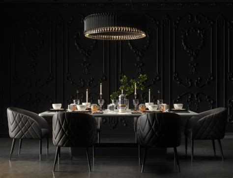 Interior Design Dining Room Black Mood Hrarchz Architecture Studio