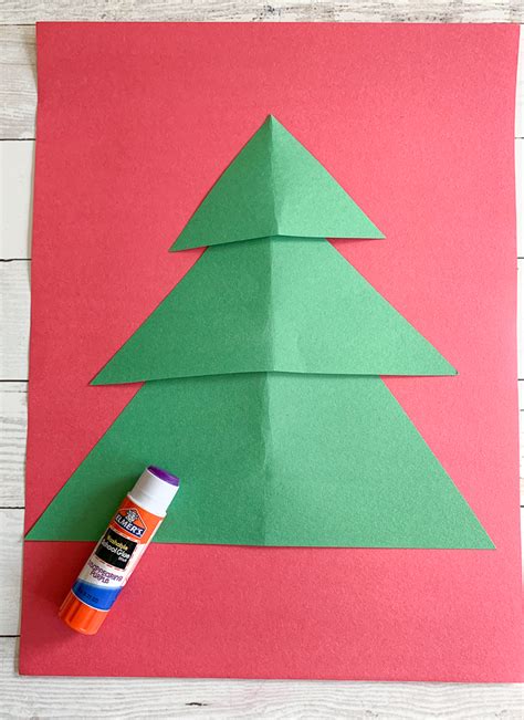Snowy Christmas Tree Construction Paper Craft Woo Jr Kids
