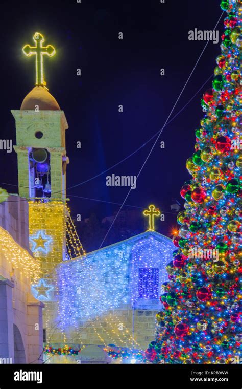 View Of The Greek Orthodox Church Of The Annunciation With Christmas