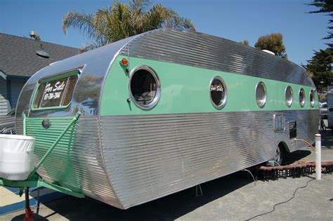 Iconic Corrugated Aluminum Siding On A 1950 Airfloat Land Yacht Vintage