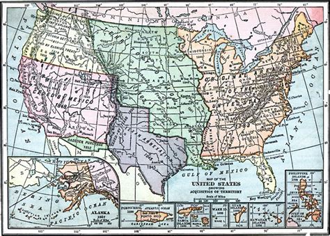 Map Of The United States Deliniated By Date Of Acquisition Of