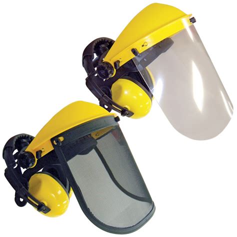 Face Shield With Ear Muffs Clear And Mesh Visors Jak Max