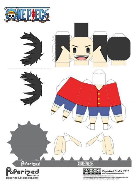 Luffy One Piece Papercraft P1 Bonecos De Anime Artesanato De Anime