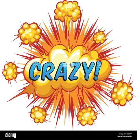 Crazy Expression With Cloud Explosion Background Stock Vector Image