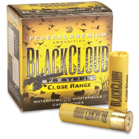 Federal Premium Black Cloud 20 Gauge 3 Close Range Shot Shells 25