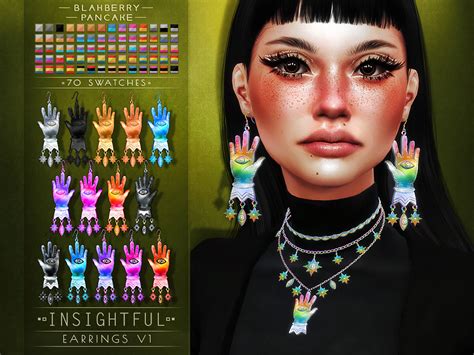 Insightful Set Earrings And Layered Necklace At Blahberry Pancake Sims