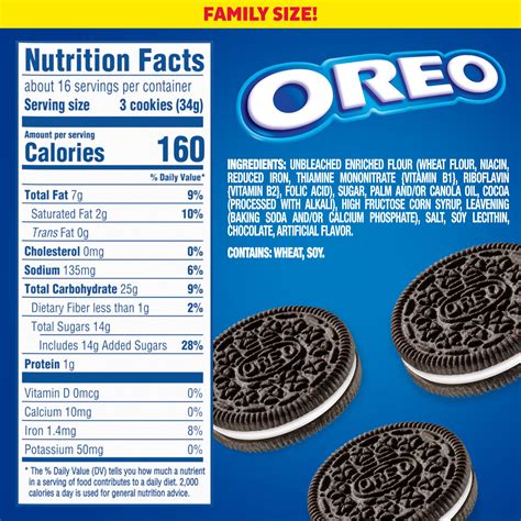 Oreo Nutrition Facts Label Labels 2021