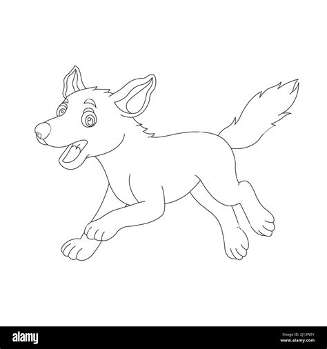 Cute Puppy Dog Outline Coloring Page For Kids Animal Coloring Book