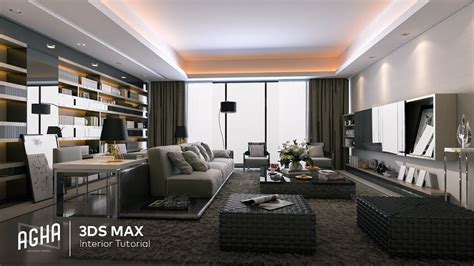 3ds Max Living Room Interior Tutorial Vray Render Photoshop Youtube