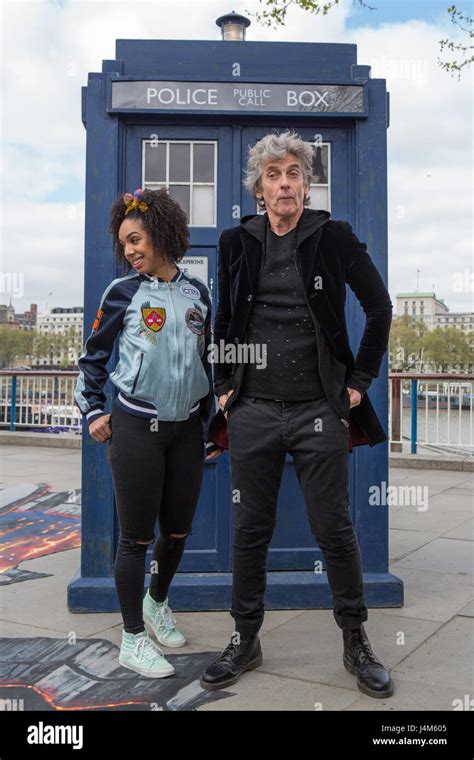 Peter Capaldi In Costume As Dr Who And Pearl Mackie As New Companion