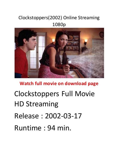 Clockstoppers 2002 Online Streaming 1080p Action Comedys