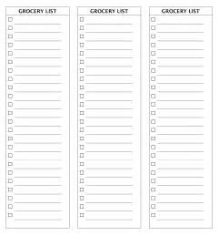 6 Best Images Of Printable Blank Grocery Shopping List Templates Free