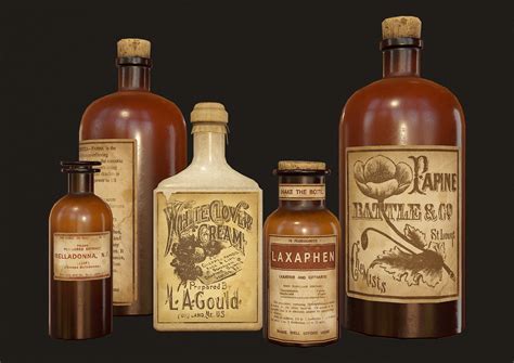 Artstation Antique Apothecary Bottles Medical Bottles Game Assets