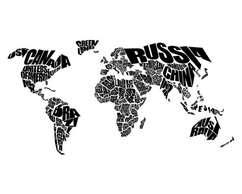 World Text Map By Inkofme Redbubble