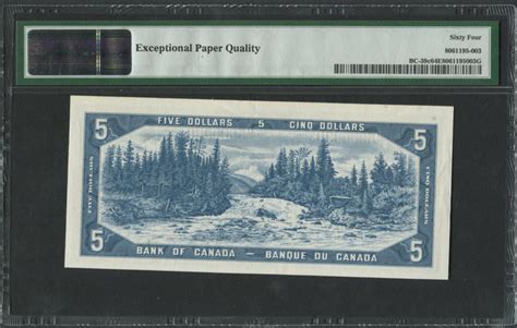 Lot Bank Of Canada Consecutive 1954 5 Banknotes Unc 64