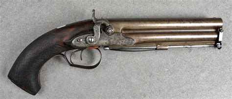 Lot A 14 Bore Over And Under Howdah Or Officers Pistol By