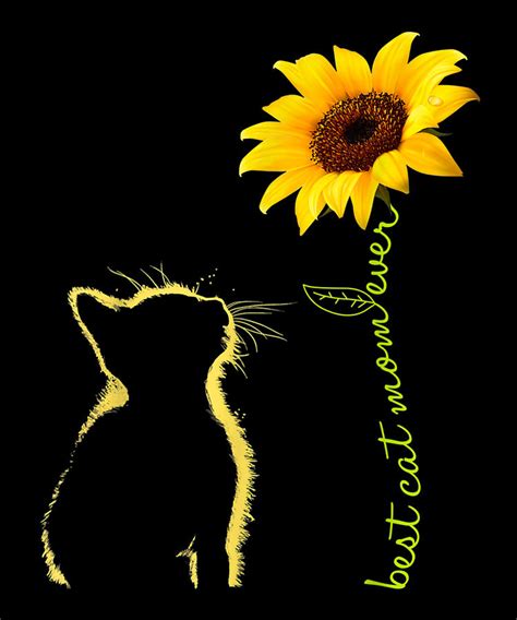 Best Cat Mom Ever Sunflower Mothers Day Ts For Digital Art By Shannon Nelson Art Pixels