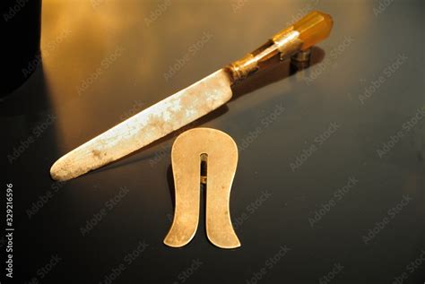 Jewish Circumcision Knife Used At The Brit Milah Ceremony Stock Photo