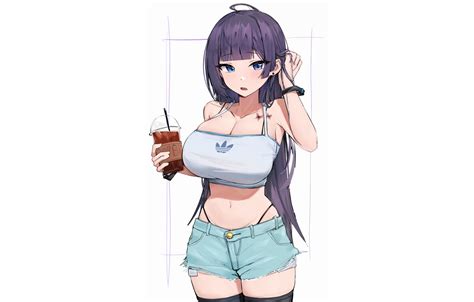 Wallpaper Girl Sexy Anime Girls Boobs Pretty Oppai Tapioca Bubble Tea Images For Desktop