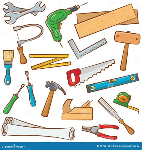 Carpenters Tools Collection Stock Vector Image 56722166