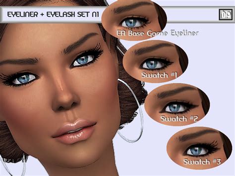 The Sims Resource Eyeliner Eyelash Set N1