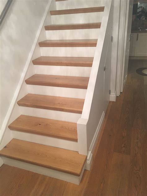 Engineered Oak Flooring On Stair Treads With Oak Threshold Used For