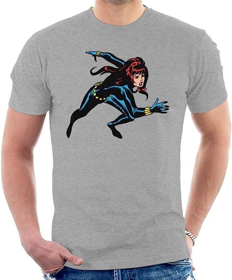 Marvel Black Widow Running Mens T Shirt Uk Clothing