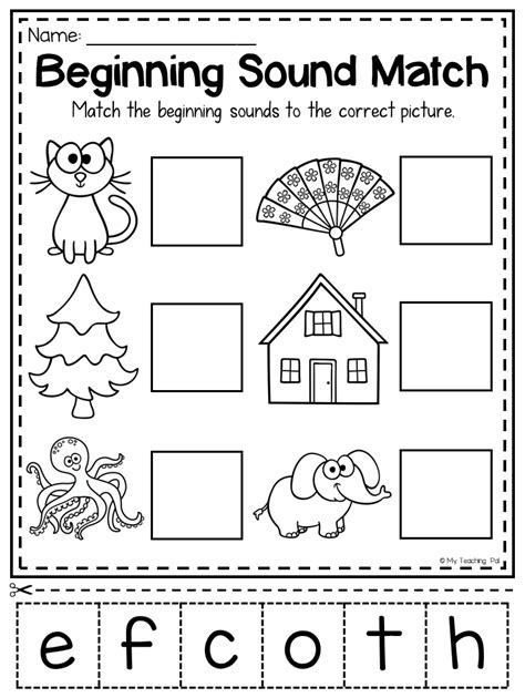 Kindergarten Phonics Worksheet Beginning Sounds