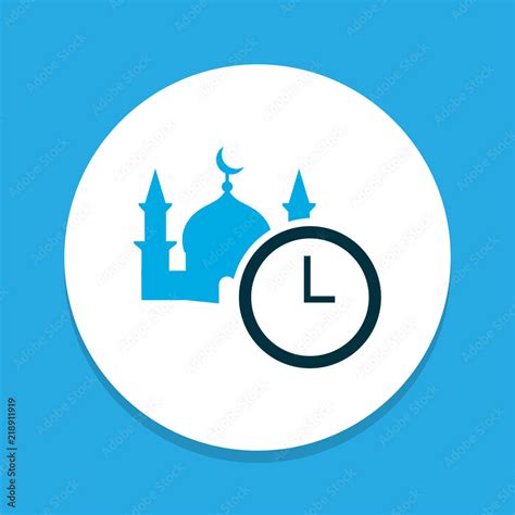 Time Icon Colored Symbol Premium Quality Isolated Namaz Element In