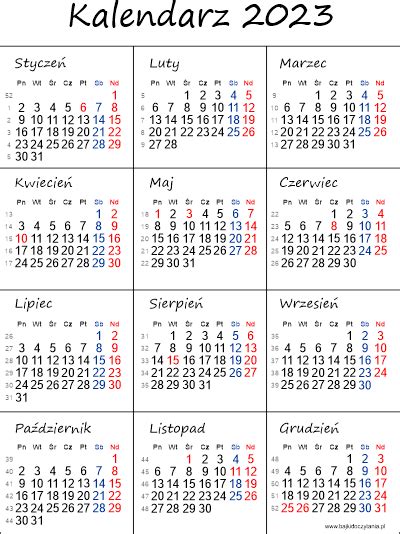 Kalendarz Na 2023 Rok Do Druku Pdf Edukacyjne Bajki Do Czytania