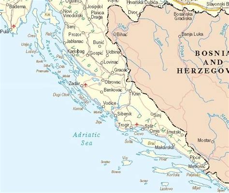 City map of split croatian coast adriatic sea istria b2 format 50x70cm. List of inhabited islands of Croatia - Wikipedia
