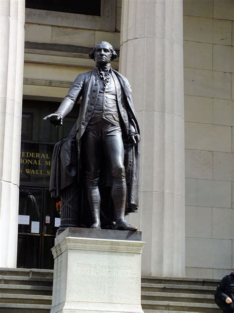 George Washington Statue At Federal Hall On Wall Street In Manhattan