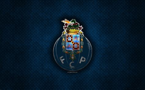 Download Wallpapers Fc Porto Portuguese Football Club Blue Metal