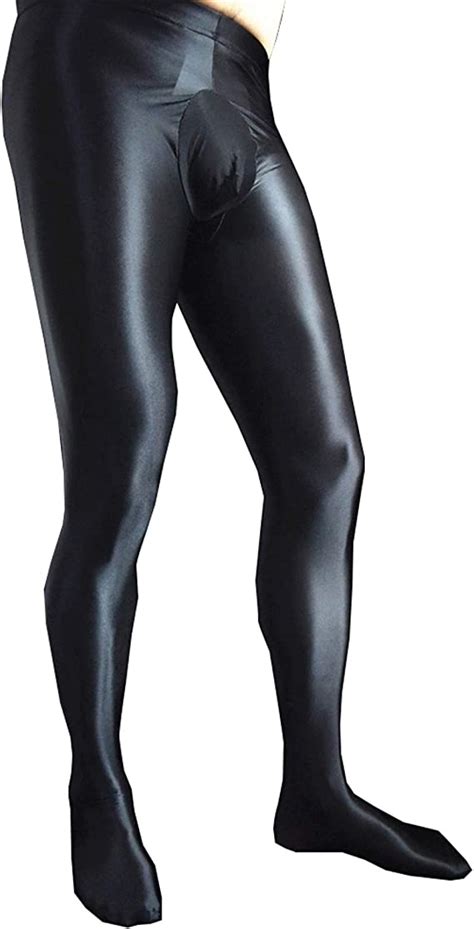 Leesuo Mens Sexy Ultra Shiny Glossy Pantyhose Nylon Sheer Tights High Elastic Semi