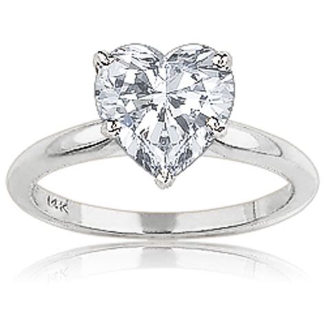 Heart Shaped Cz Classic Style Solitaire Engagement Ring Mystique Of