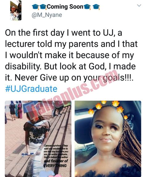 Disabled South African Lady Graduates After Being Discouraged By
