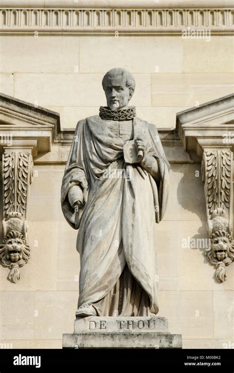 Paris France Palais Du Louvre Statue In The Cour Napoleon Jacques