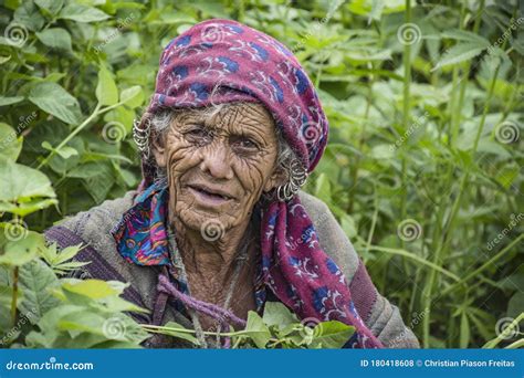 Portrait Of A Traditional Old Woman From A Village In India Editorial Image