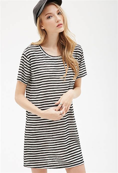 Striped Tee Shirt Dress Forever 21 Canada Striped Tee Shirt Dress Shirt Dress Womens Dresses